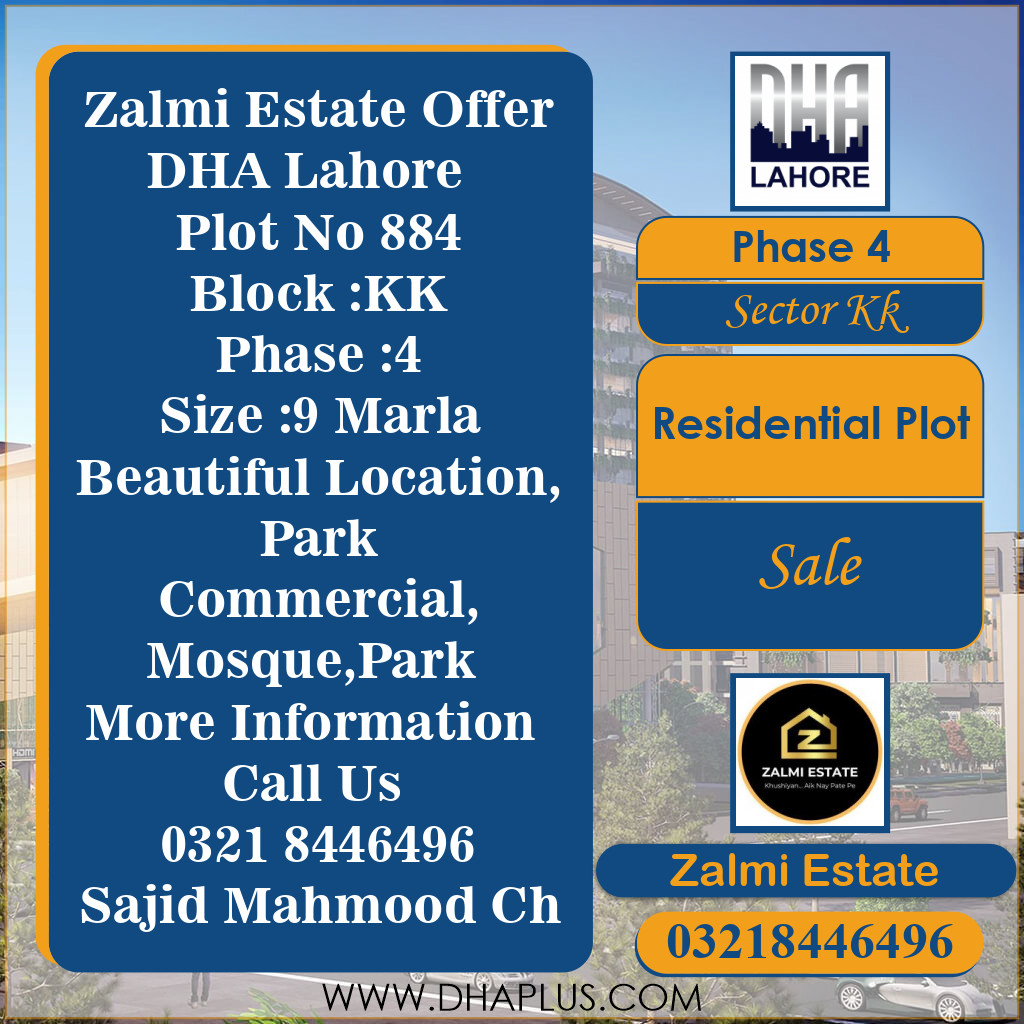 9 Marla Residential Plot for Sale in Sector KK -  Phase 4, Lahore - (DP-39376)