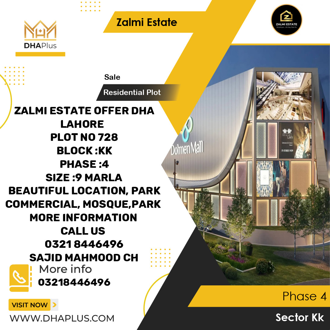 9 Marla Residential Plot for Sale in Sector KK -  Phase 4, Lahore - (DP-39377)