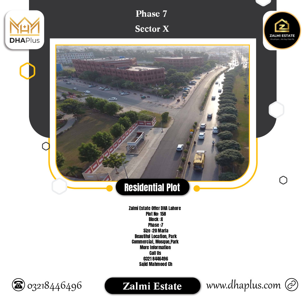 20 Marla Residential Plot for Sale in Sector X -  Phase 7, Lahore - (DP-39382)