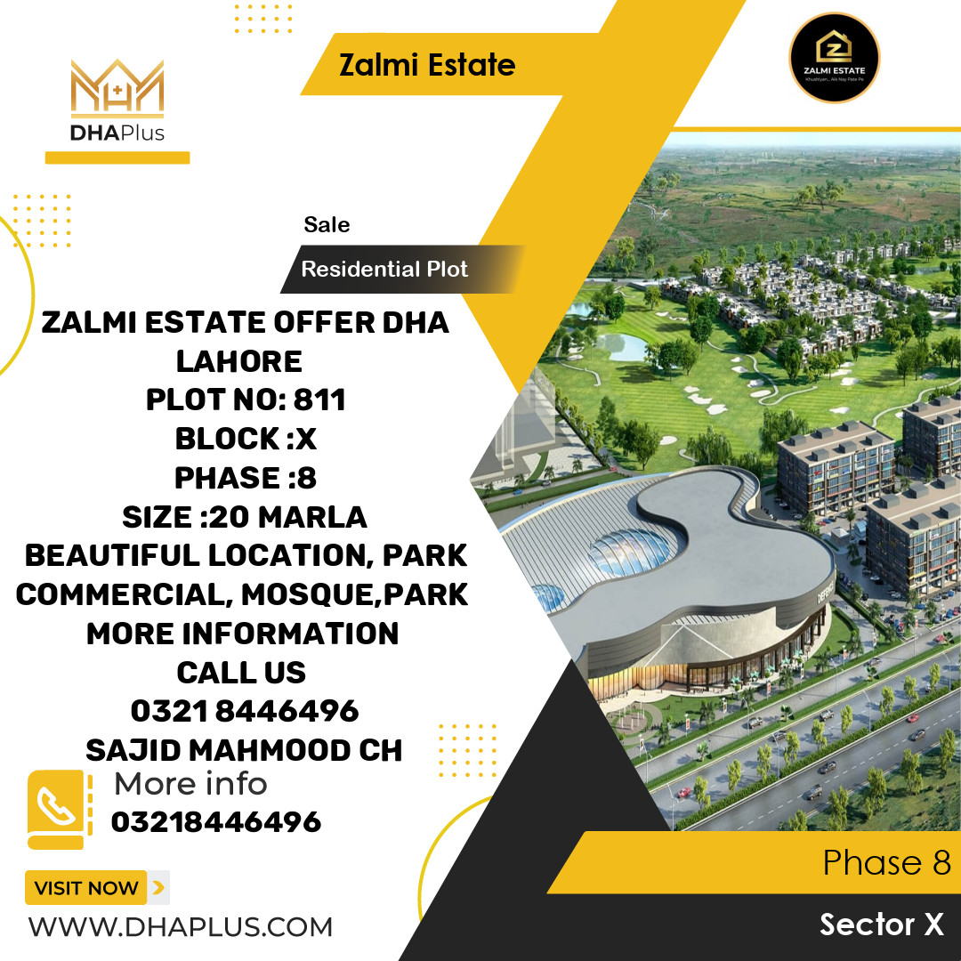 20 Marla Residential Plot for Sale in Sector X -  Phase 8, Lahore - (DP-39383)