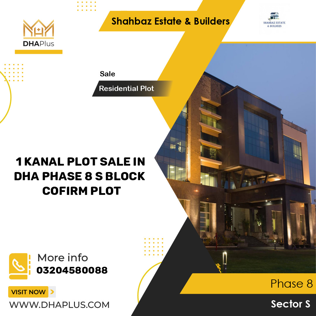 1 Kanal Residential Plot for Sale in Sector S -  Phase 8, Lahore - (DP-39411)