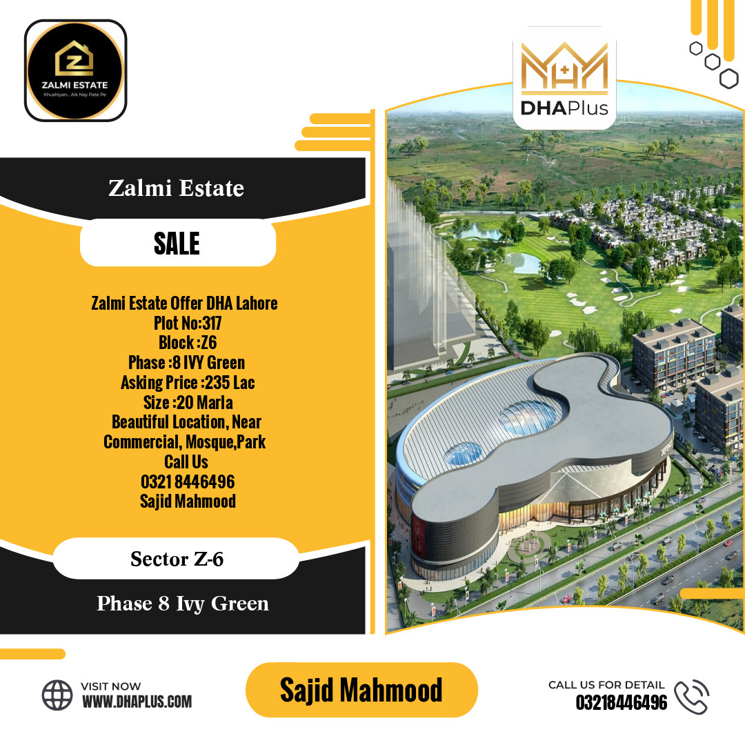 1 Kanal Residential Plot for Sale in Sector Z-6 -  Phase 8 Ivy Green, Lahore - (DP-39414)
