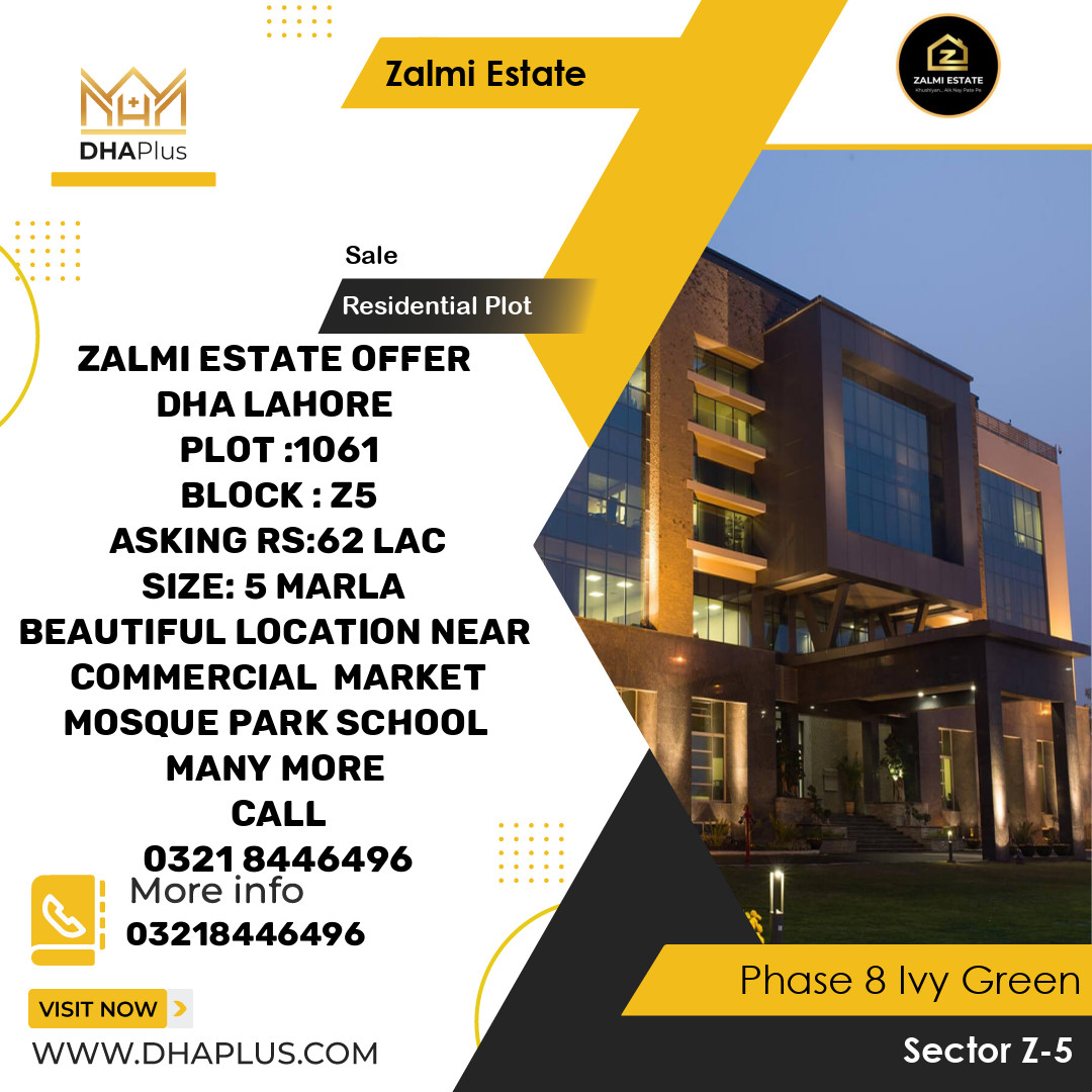 5 Marla Residential Plot for Sale in Sector Z-5 -  Phase 8 Ivy Green, Lahore - (DP-39424)