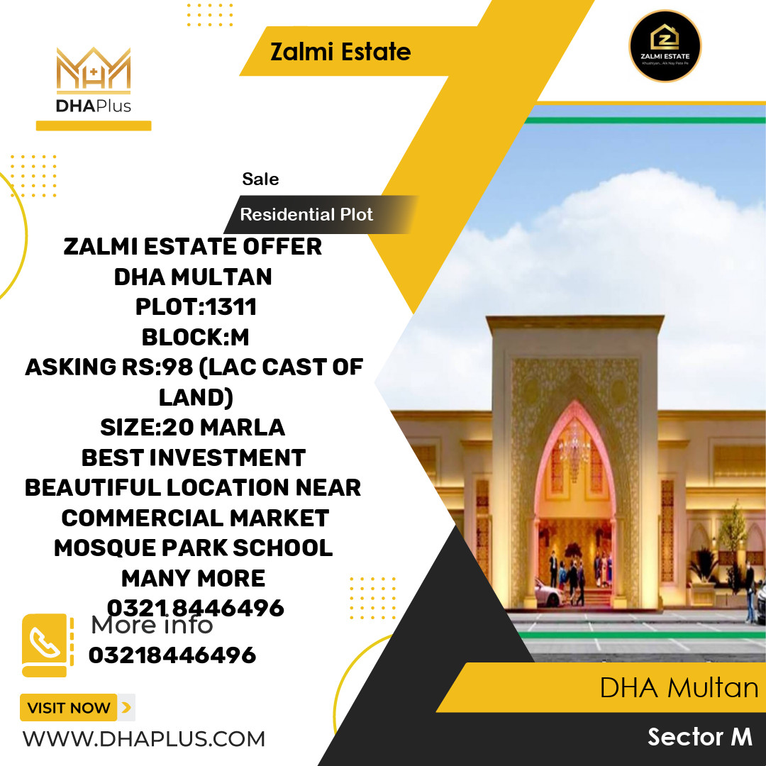 1 Kanal Residential Plot for Sale in Sector M - DHA Multan, Multan - (DP-39430)
