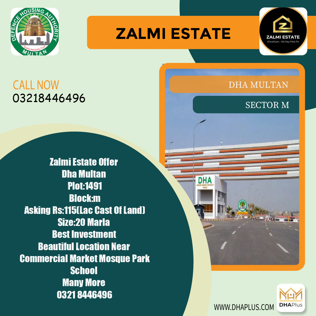 1 Kanal Residential Plot for Sale in Sector M - DHA Multan, Multan - (DP-39431)