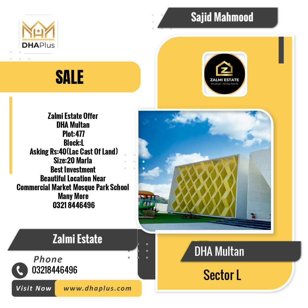 1 Kanal Residential Plot for Sale in Sector L -  DHA Multan, Multan - (DP-39432)
