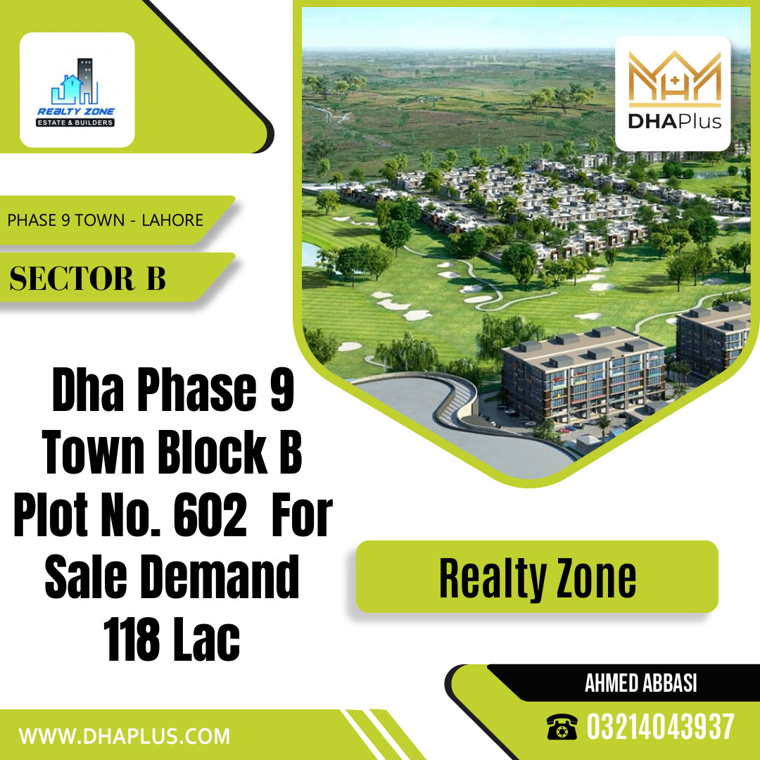 5 Marla Residential Plot for Sale in Sector B -  Phase 9 Town, Lahore - (DP-39444)