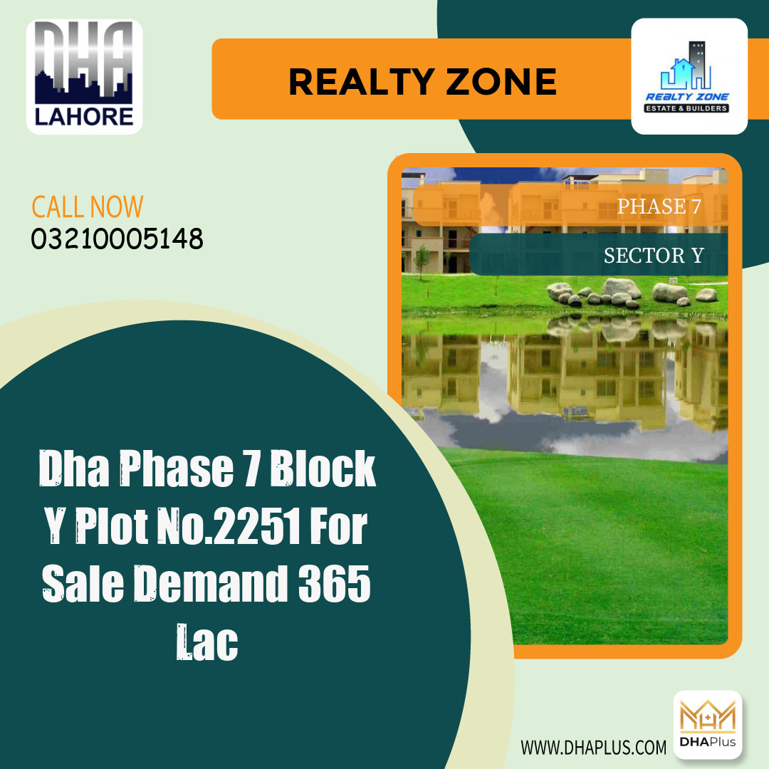 1 Kanal Residential Plot for Sale in Sector Y - Phase 7, Lahore - (DP-39462)