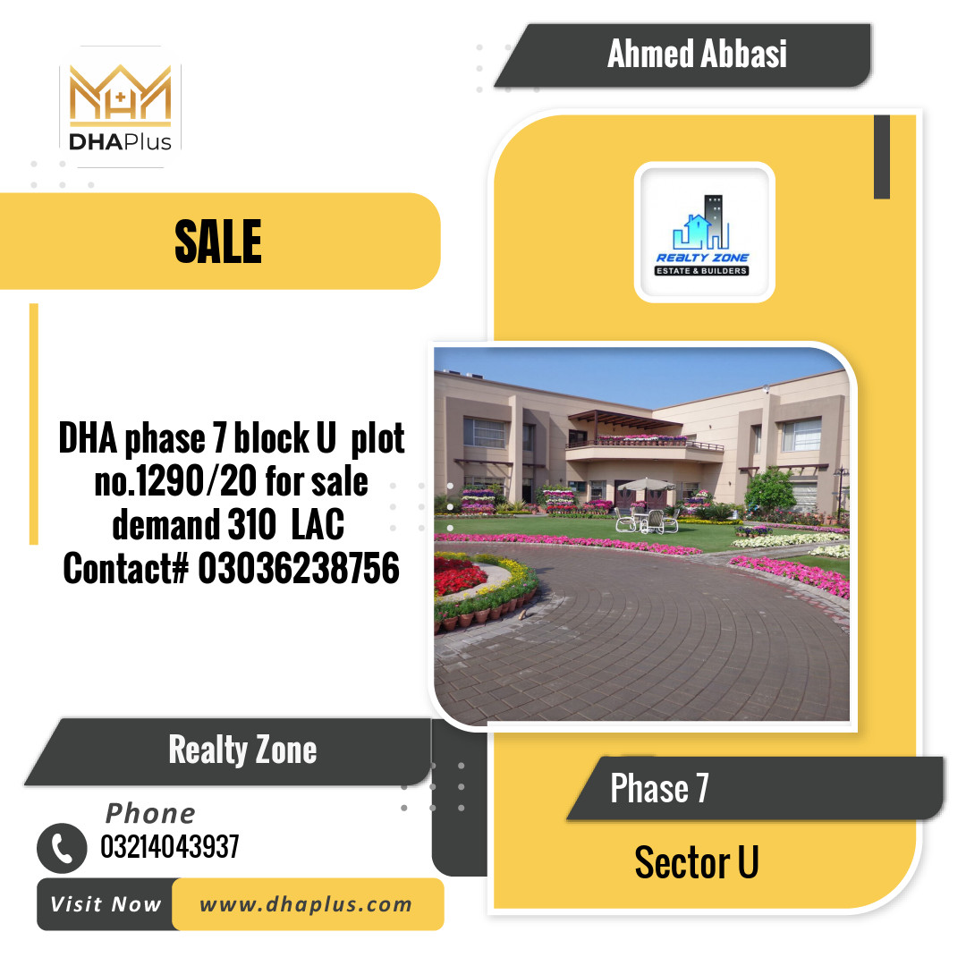 1 Kanal Residential Plot for Sale in Sector U -  Phase 7, Lahore - (DP-39498)