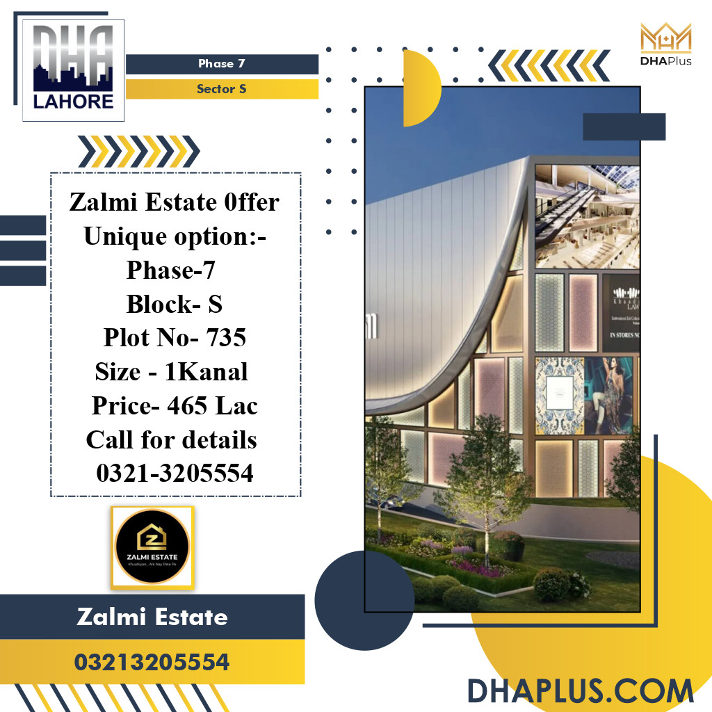 1 Kanal Residential Plot for Sale in Sector S -  Phase 7, Lahore - (DP-39515)