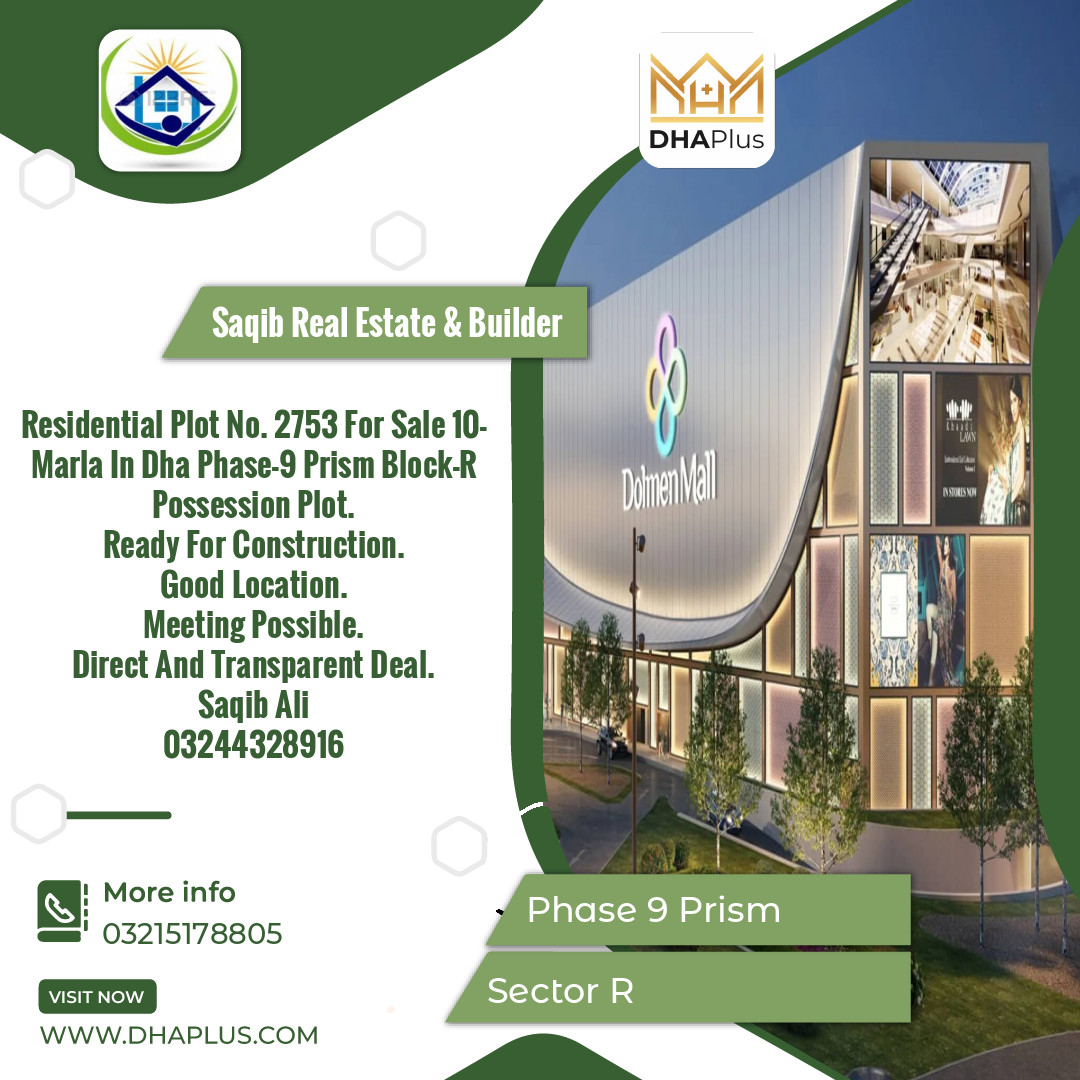 10 Marla Residential Plot for Sale in Sector R -  Phase 9 Prism, Lahore - (DP-39558)