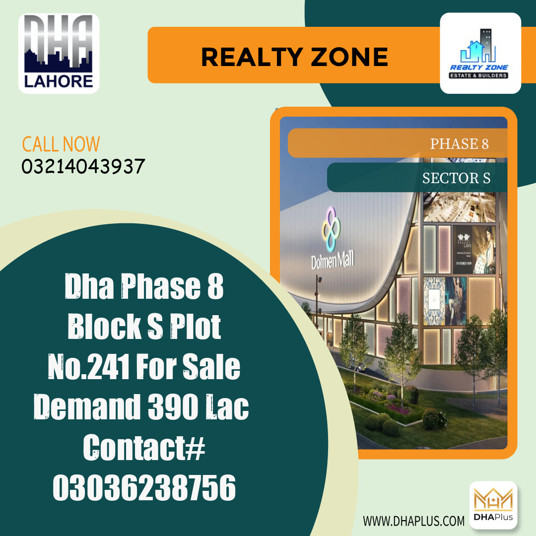 1 Kanal Residential Plot for Sale in Sector S -  Phase 8, Lahore - (DP-39561)