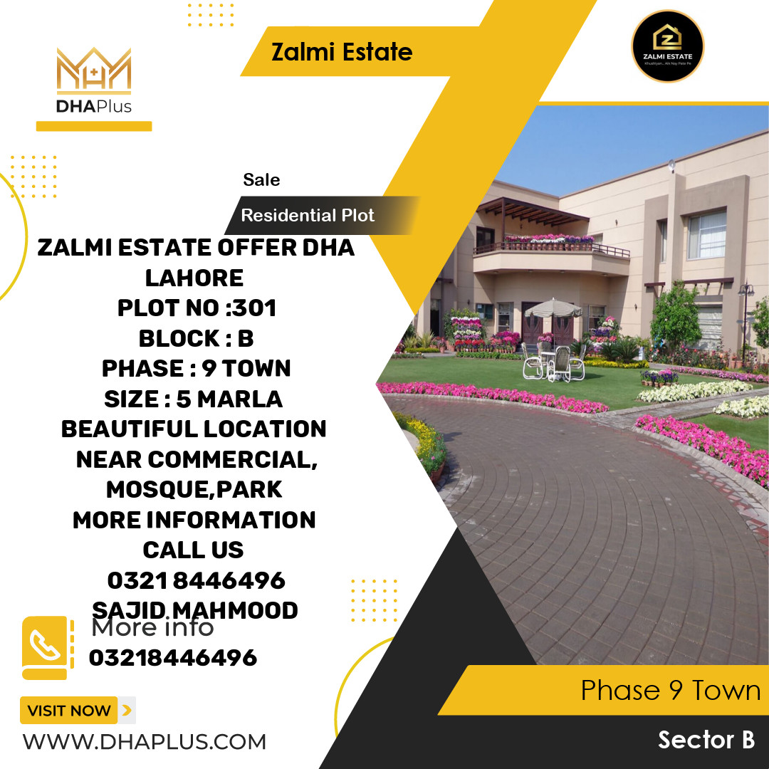 5 Marla Residential Plot for Sale in Sector B -  Phase 9 Town, Lahore - (DP-39589)