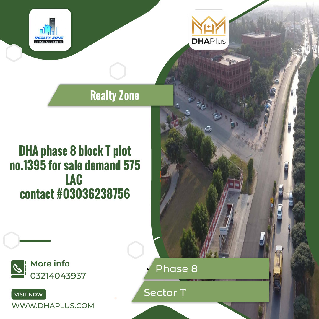 1 Kanal Residential Plot for Sale in Sector T - Phase 8, Lahore - (DP-39621)
