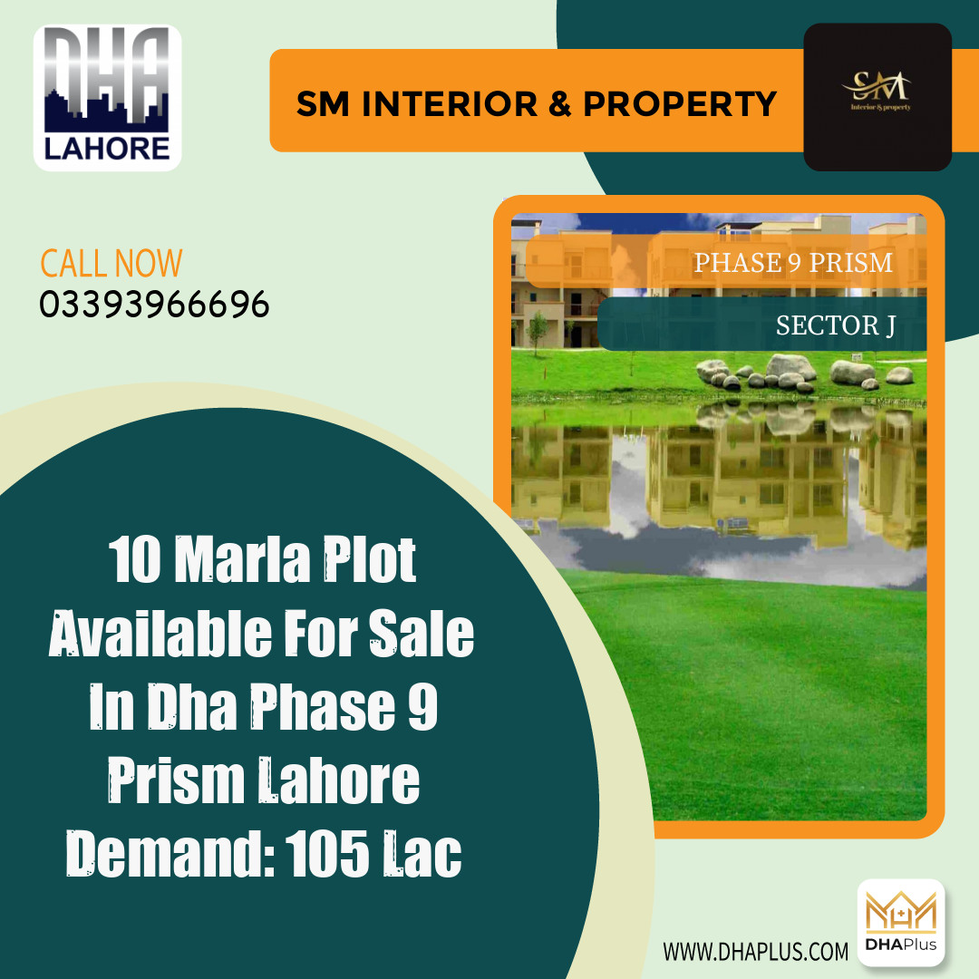 10 Marla Residential Plot for Sale in Sector J -  Phase 9 Prism, Lahore - (DP-39649)