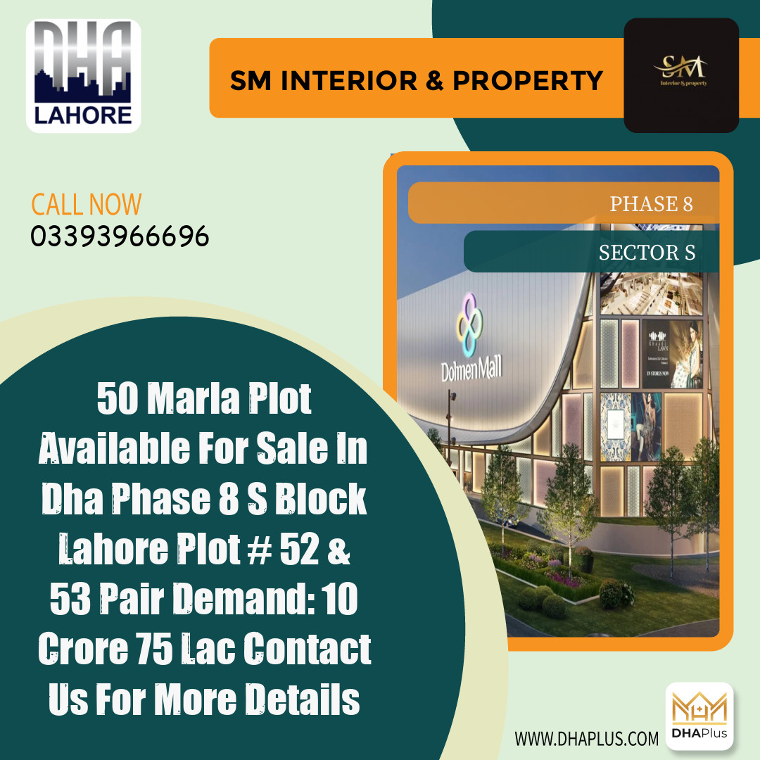 50 Marla Residential Plot for Sale in Sector S -  Phase 8, Lahore - (DP-39651)