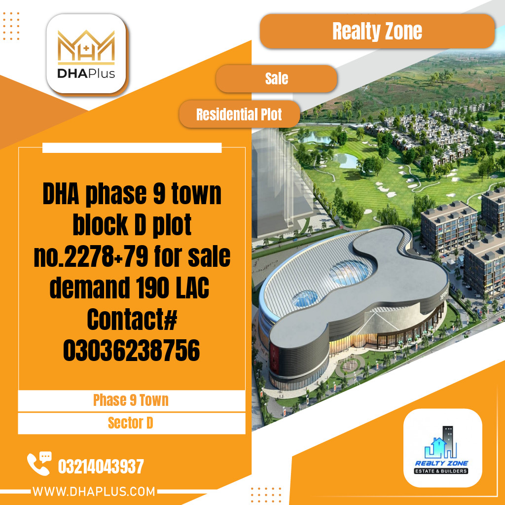 5 Marla Residential Plot for Sale in Sector D -  Phase 9 Town, Lahore - (DP-39675)