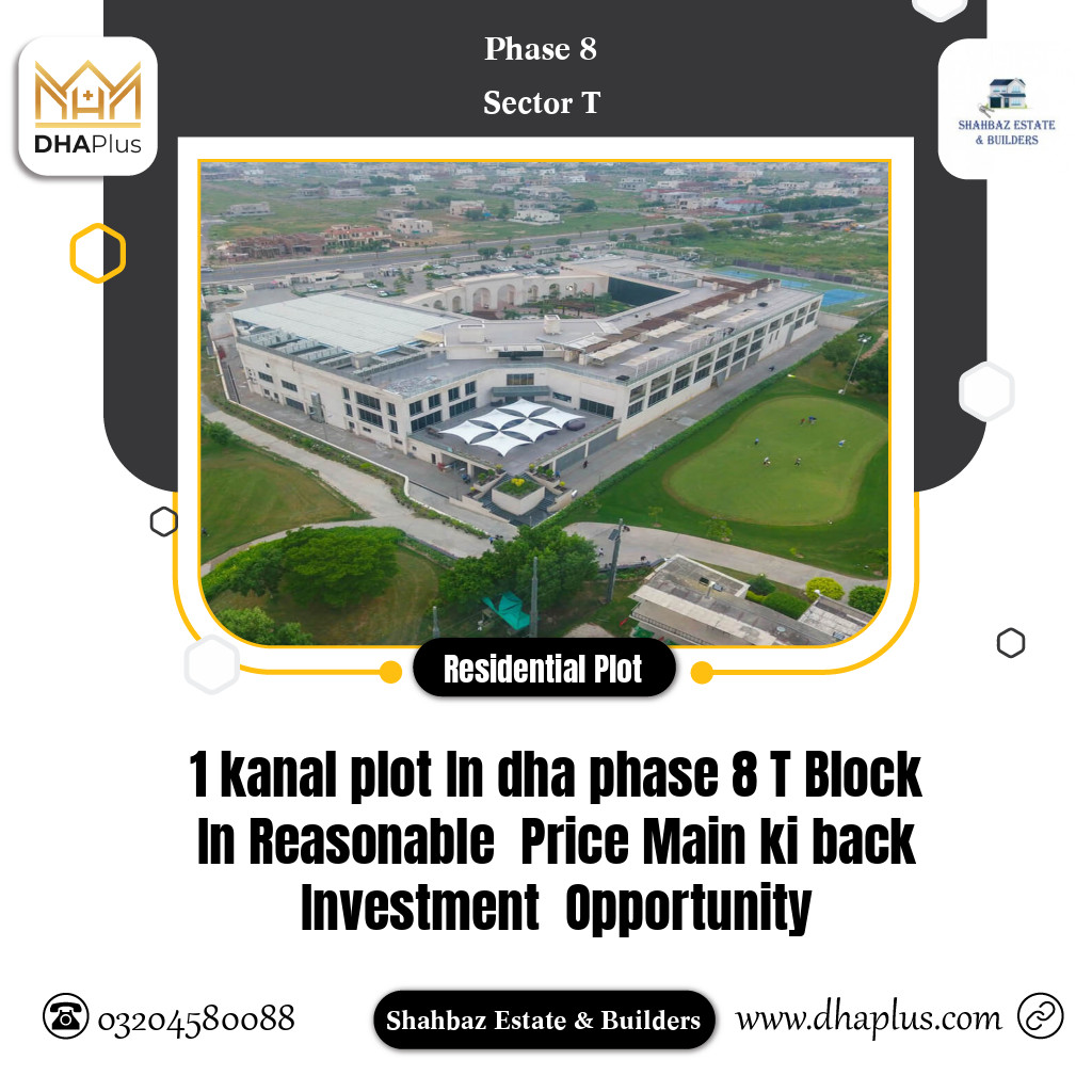 1 Kanal Residential Plot for Sale in Sector T -  Phase 8, Lahore - (DP-39677)