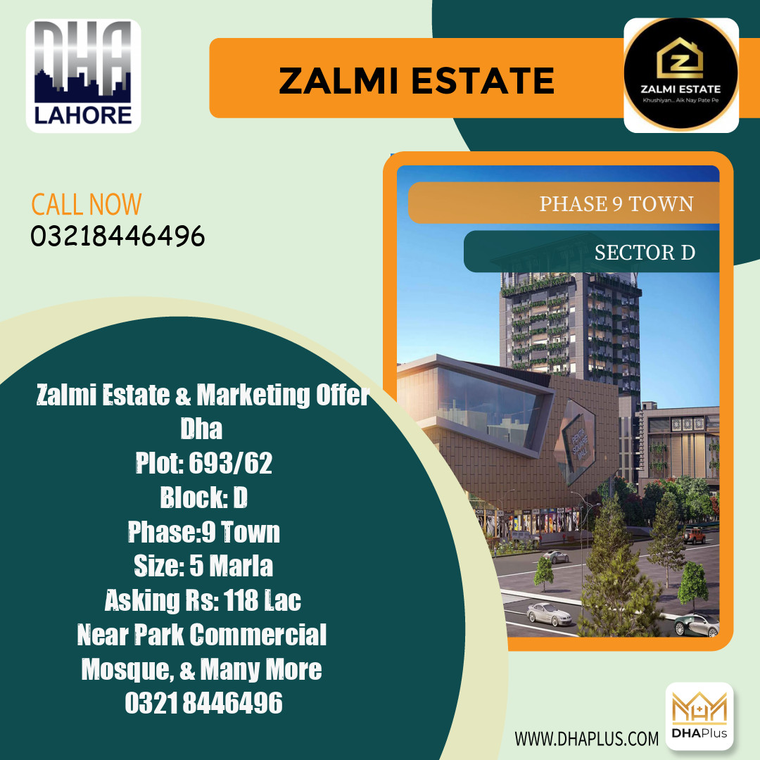 5 Marla Residential Plot for Sale in Sector D -  Phase 9 Town, Lahore - (DP-39679)