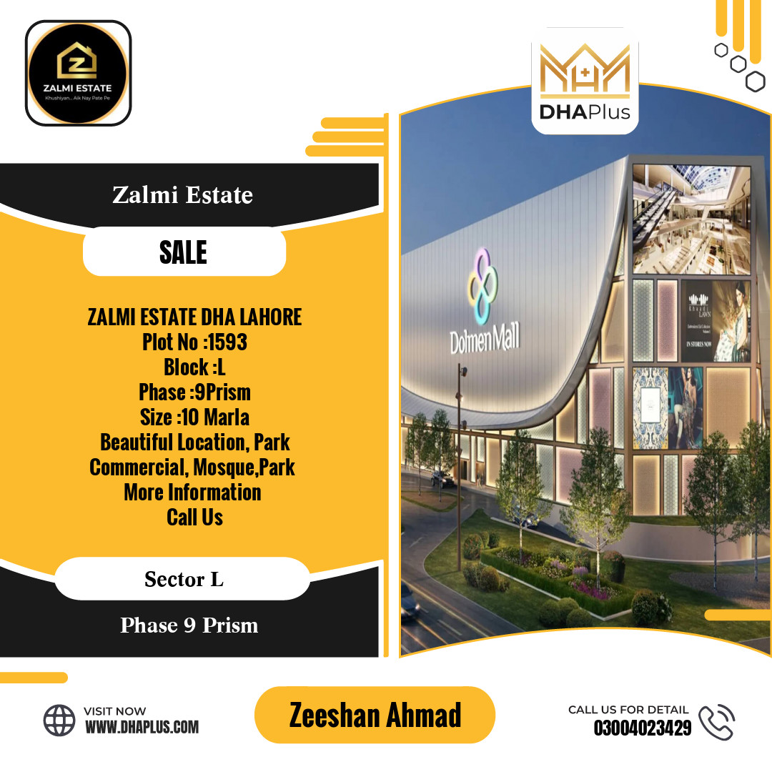 10 Marla Residential Plot for Sale in Sector L - Phase 9 Prism, Lahore - (DP-39732)