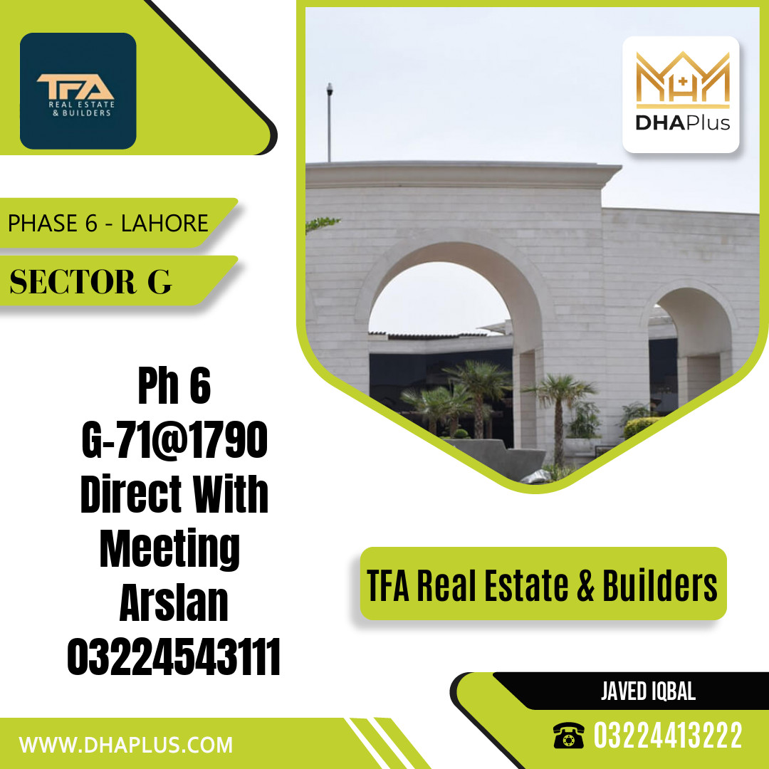 2 Kanal Residential Plot for Sale in Sector G -  Phase 6, Lahore - (DP-39758)