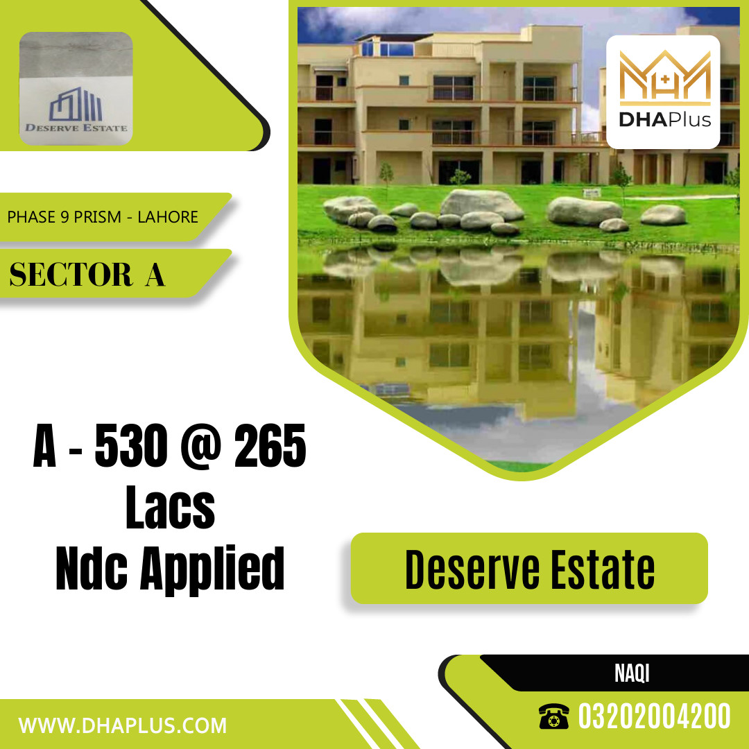 1 Kanal Residential Plot for Sale in Sector A - Phase 9 Prism, Lahore - (DP-39773)