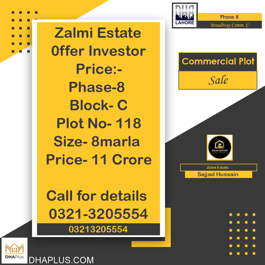 8 Marla Commercial Plot for Sale in Broadway Commercial C -  Phase 8, Lahore - (DP-39779)