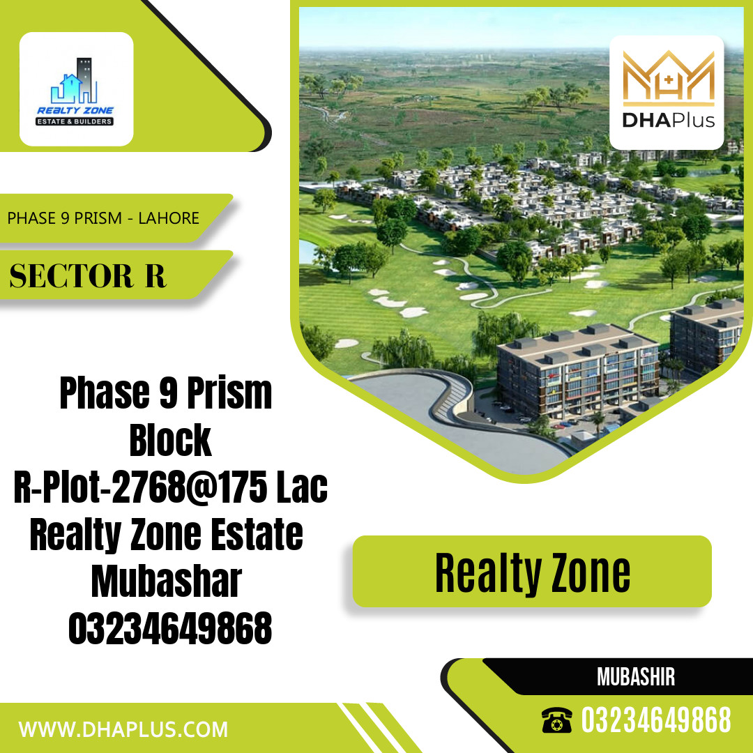 10 Marla Residential Plot for Sale in Sector R - Phase 9 Prism, Lahore - (DP-39786)