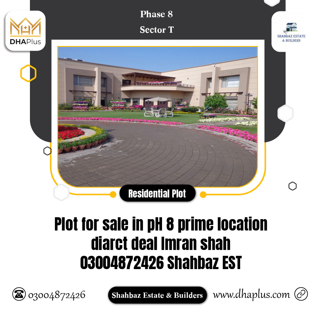 1 Kanal Residential Plot for Sale in Sector T -  Phase 8, Lahore - (DP-39813)