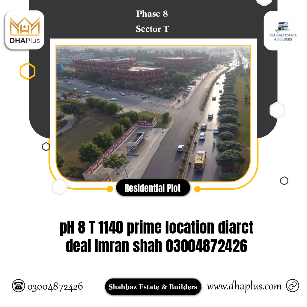 1 Kanal Residential Plot for Sale in Sector T -  Phase 8, Lahore - (DP-39815)