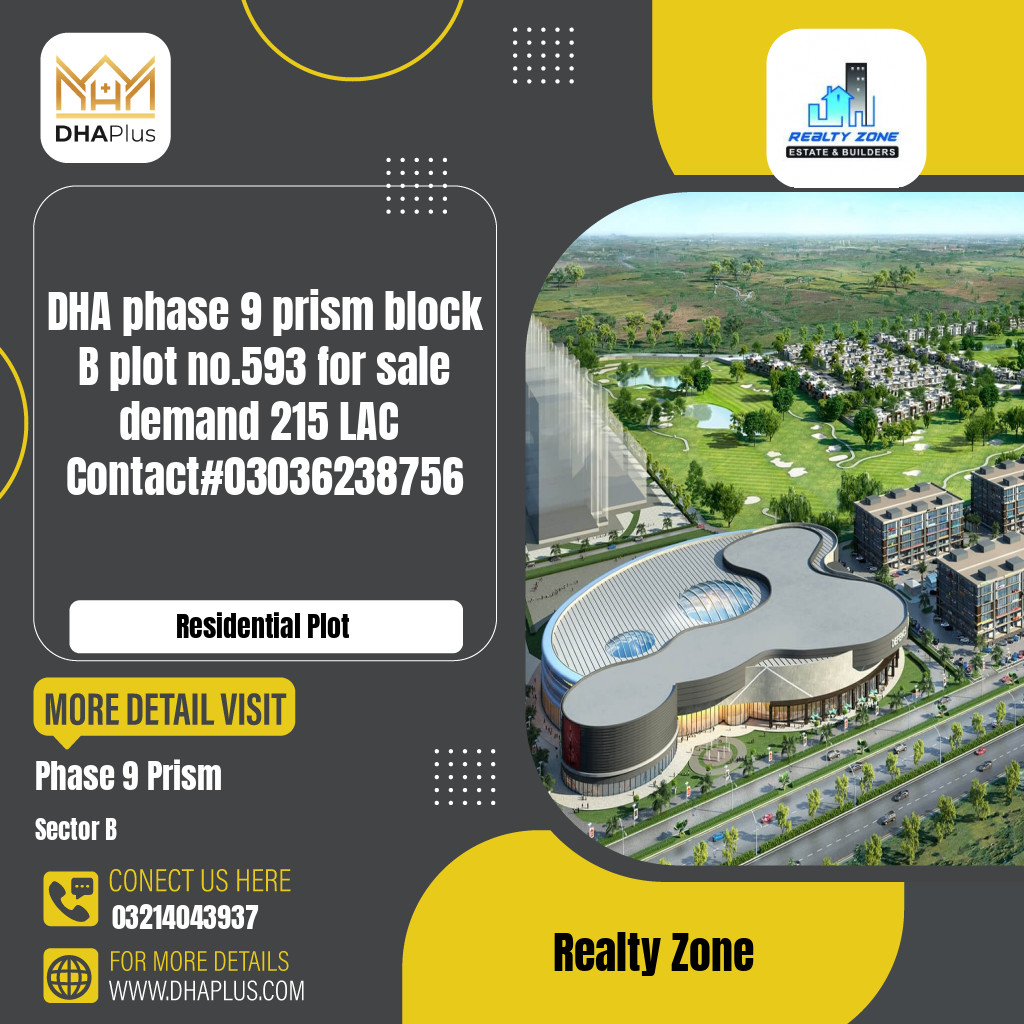 1 Kanal Residential Plot for Sale in Sector B - Phase 9 Prism, Lahore - (DP-39907)