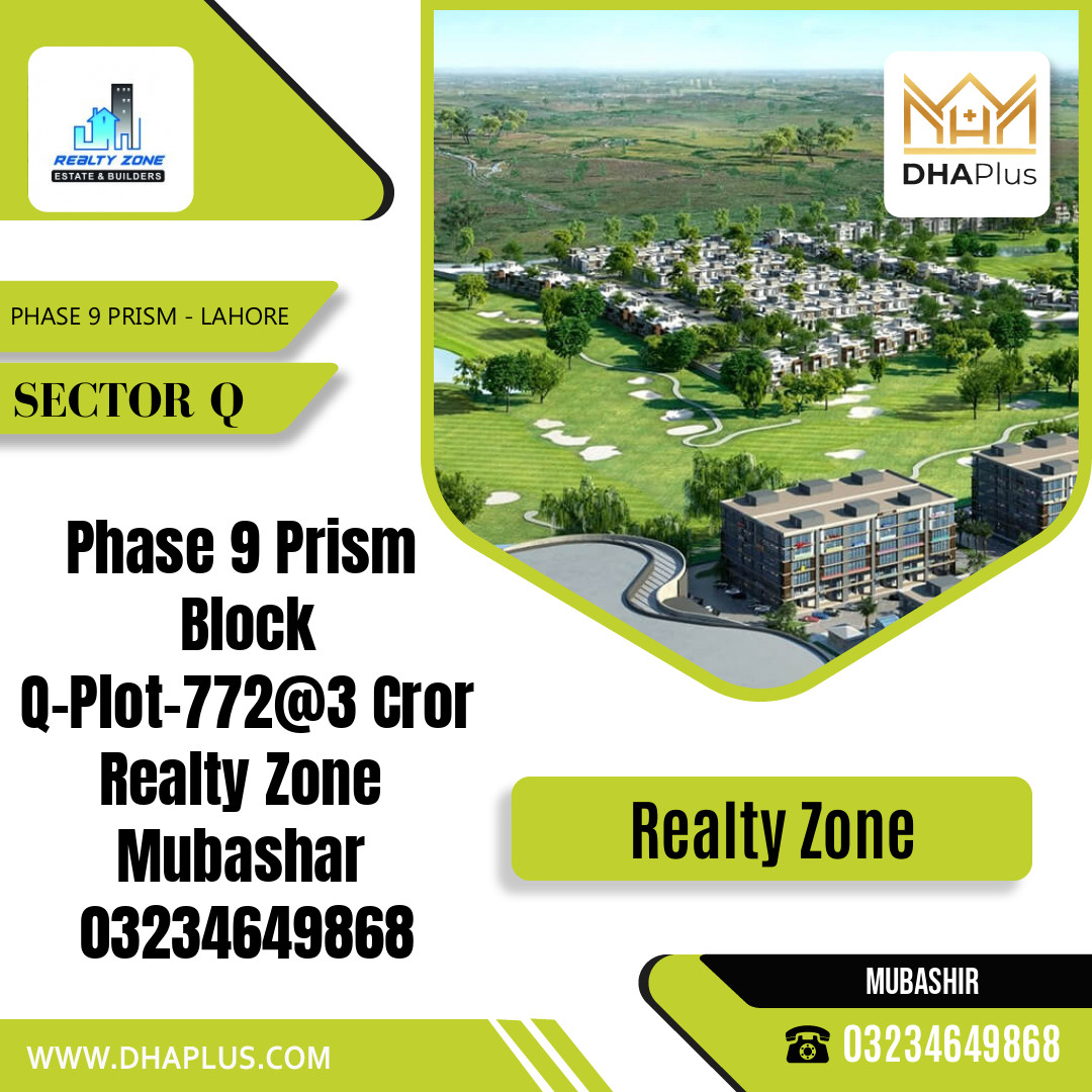 1 Kanal Residential Plot for Sale in Sector Q - Phase 9 Prism, Lahore - (DP-39981)