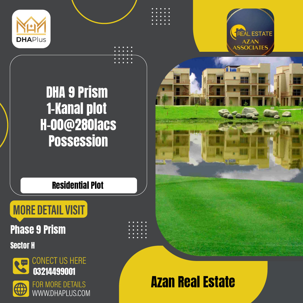 1 Kanal Residential Plot for Sale in Sector H - Phase 9 Prism, Lahore - (DP-39993)