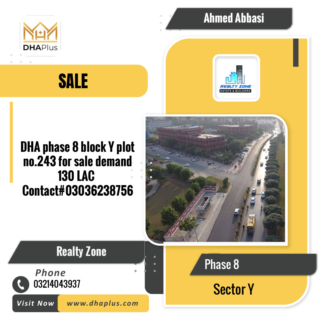 8 Marla Residential Plot for Sale in Sector Y -  Phase 8, Lahore - (DP-40030)