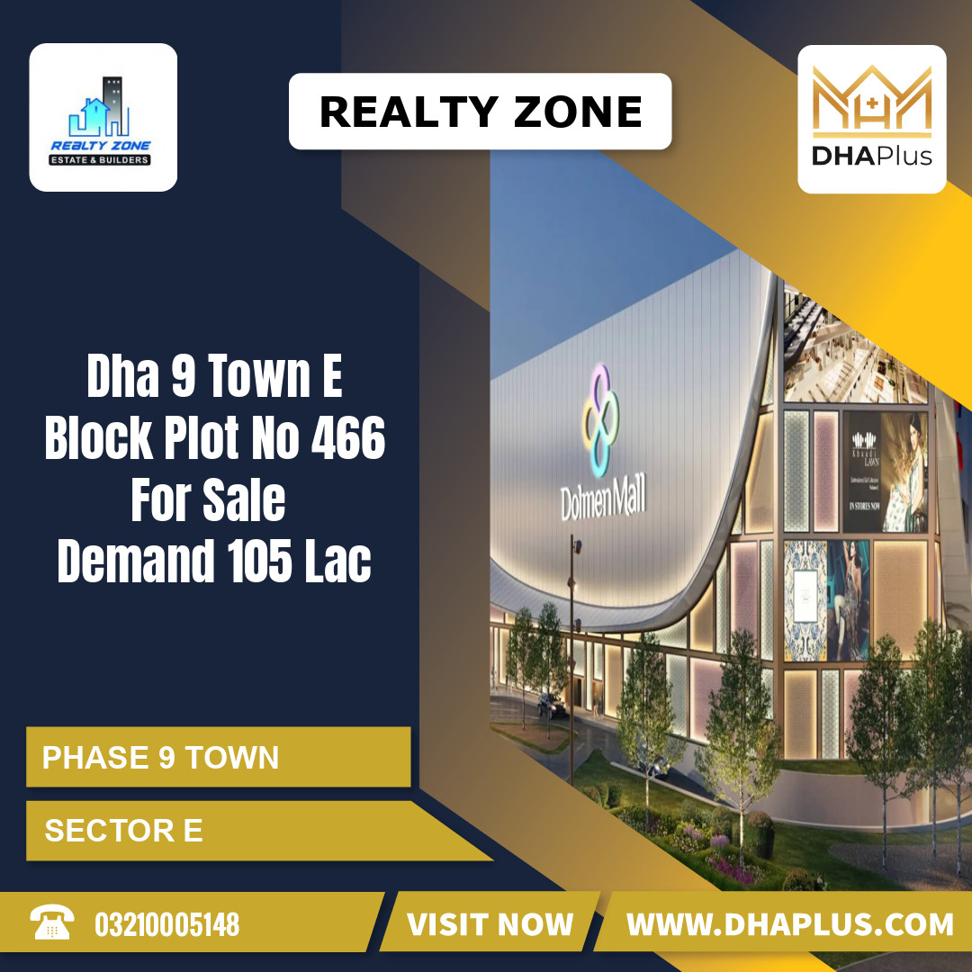 7 Marla Residential Plot for Sale in Sector E -  Phase 9 Town, Lahore - (DP-40037)