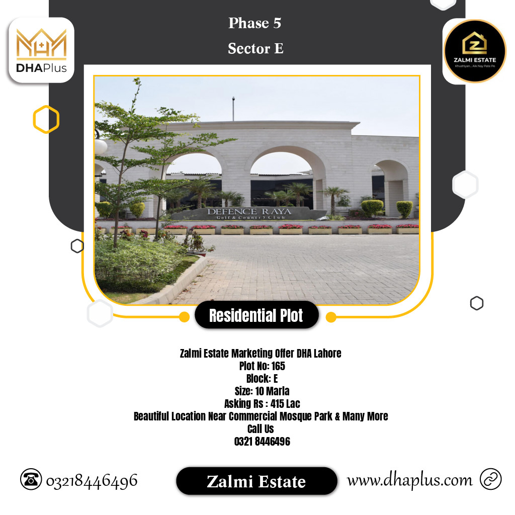 10 Marla Residential Plot for Sale in Sector E -  Phase 5, Lahore - (DP-40066)