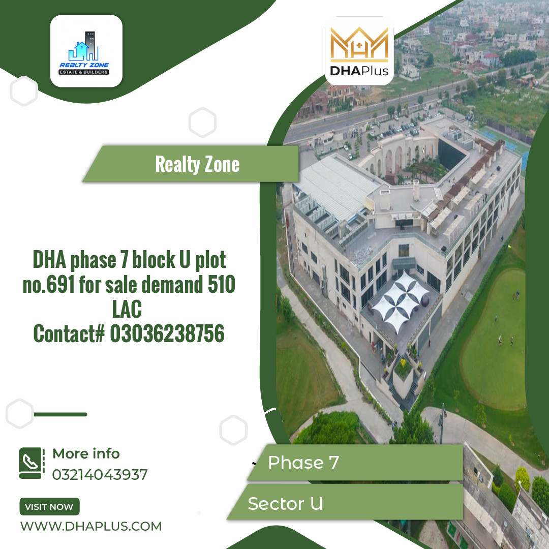 26 Marla Residential Plot for Sale in Sector U -  Phase 7, Lahore - (DP-40072)