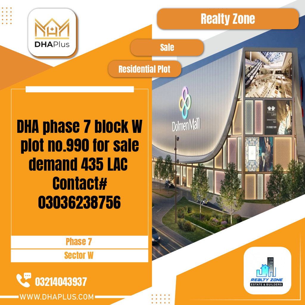 1 Kanal Residential Plot for Sale in Sector W - Phase 7, Lahore - (DP-40080)