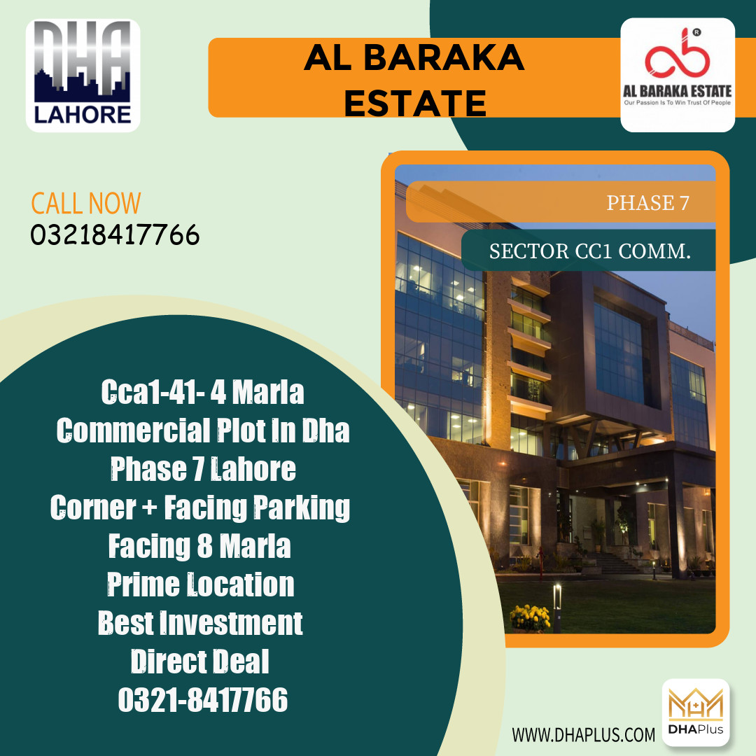 4 Marla Commercial Plot for Sale in Sector CC1 Commercial - Phase 7, Lahore - (DP-40084)
