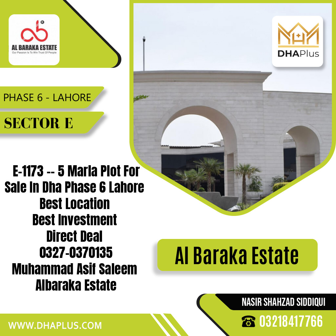 5 Marla Residential Plot for Sale in Sector E - Phase 6, Lahore - (DP-40129)