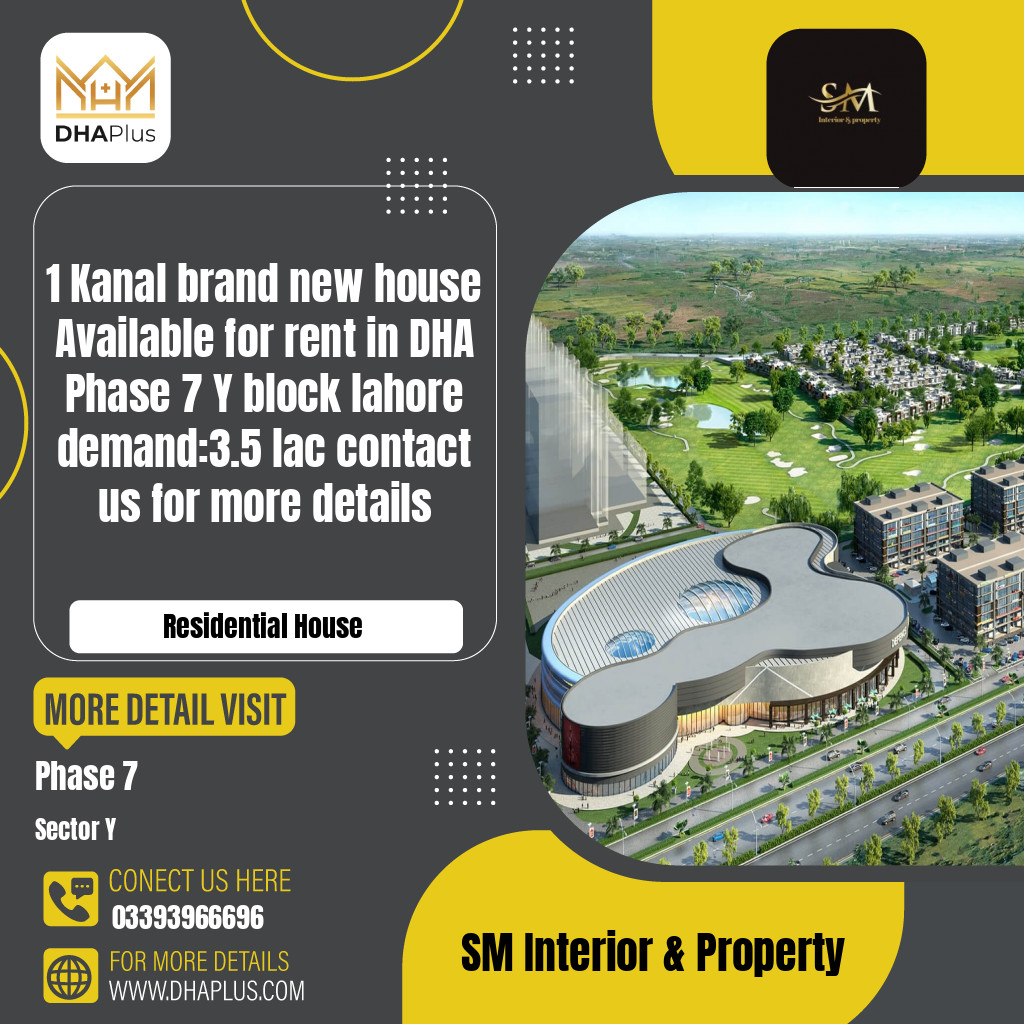 1 Kanal Residential House for Rent in Sector Y -  Phase 7, Lahore - (DP-40136)