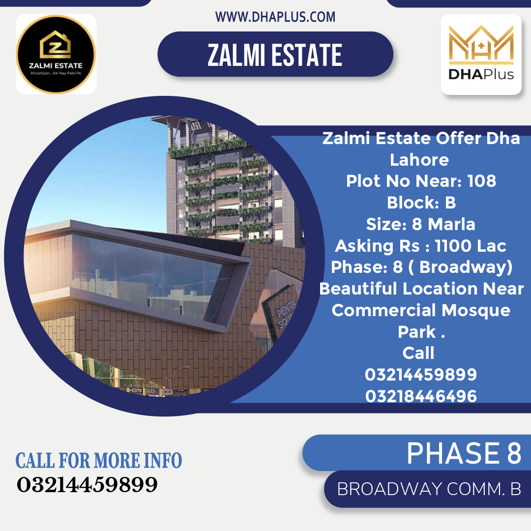 8 Marla Commercial Plot for Sale in Broadway Commercial B -  Phase 8, Lahore - (DP-40172)