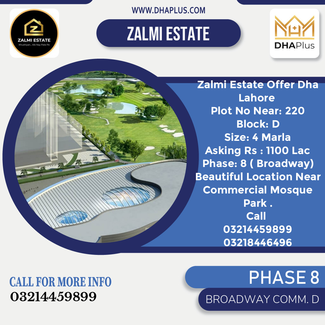 4 Marla Commercial Plot for Sale in Broadway Commercial D -  Phase 8, Lahore - (DP-40173)