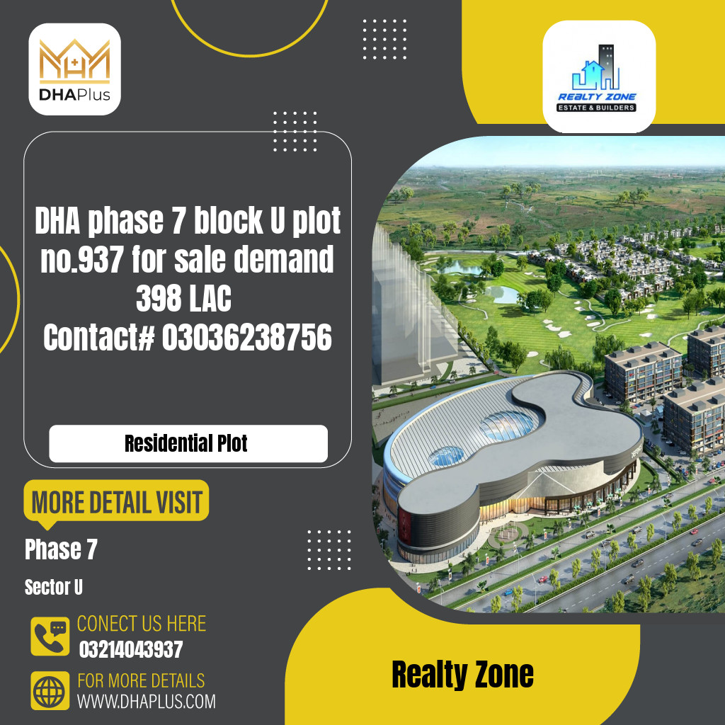 1 Kanal Residential Plot for Sale in Sector U -  Phase 7, Lahore - (DP-40189)