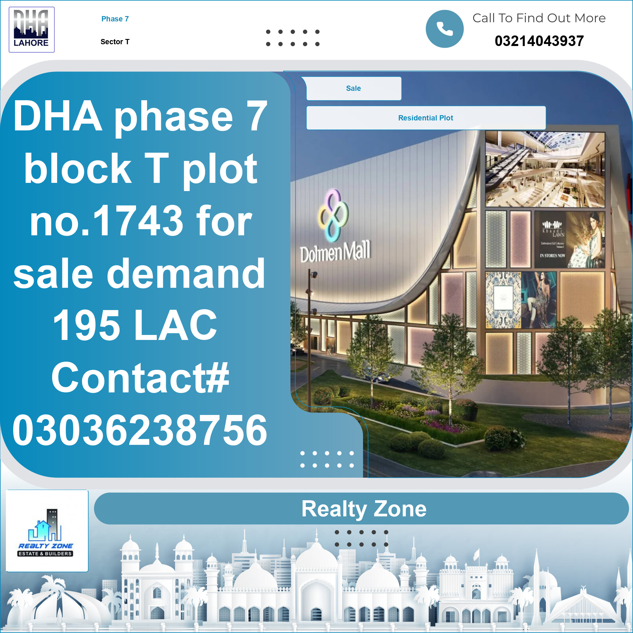 10 Marla Residential Plot for Sale in Sector T -  Phase 7, Lahore - (DP-40192)