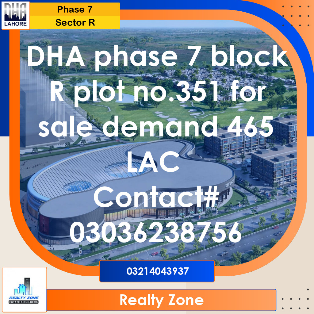 1 Kanal Residential Plot for Sale in Sector R -  Phase 7, Lahore - (DP-40193)