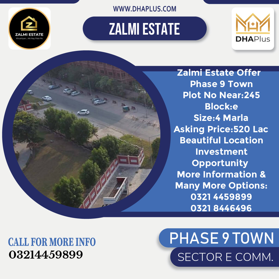 4 Marla Commercial Plot for Sale in Sector E Commercial -  Phase 9 Town, Lahore - (DP-40208)