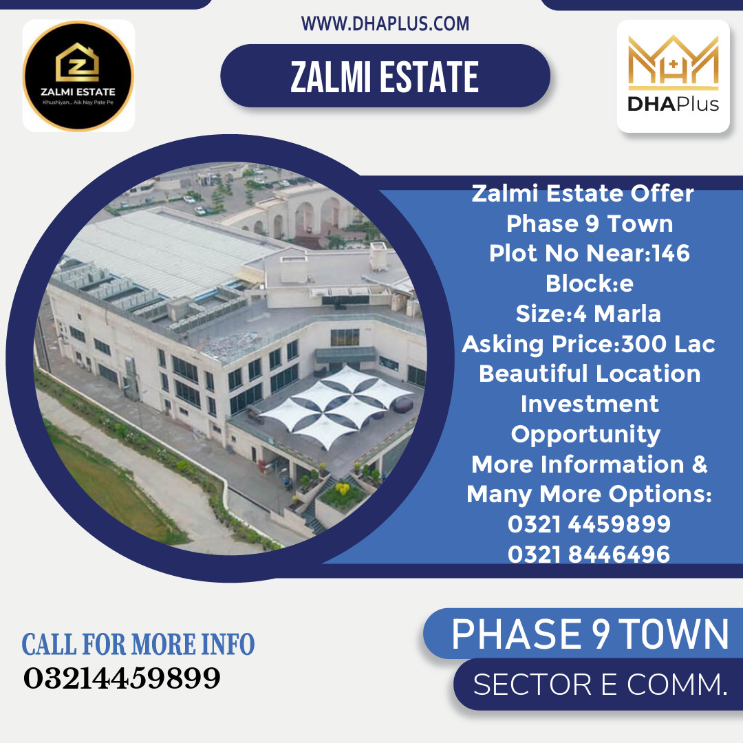 4 Marla Commercial Plot for Sale in Sector E Commercial -  Phase 9 Town, Lahore - (DP-40211)