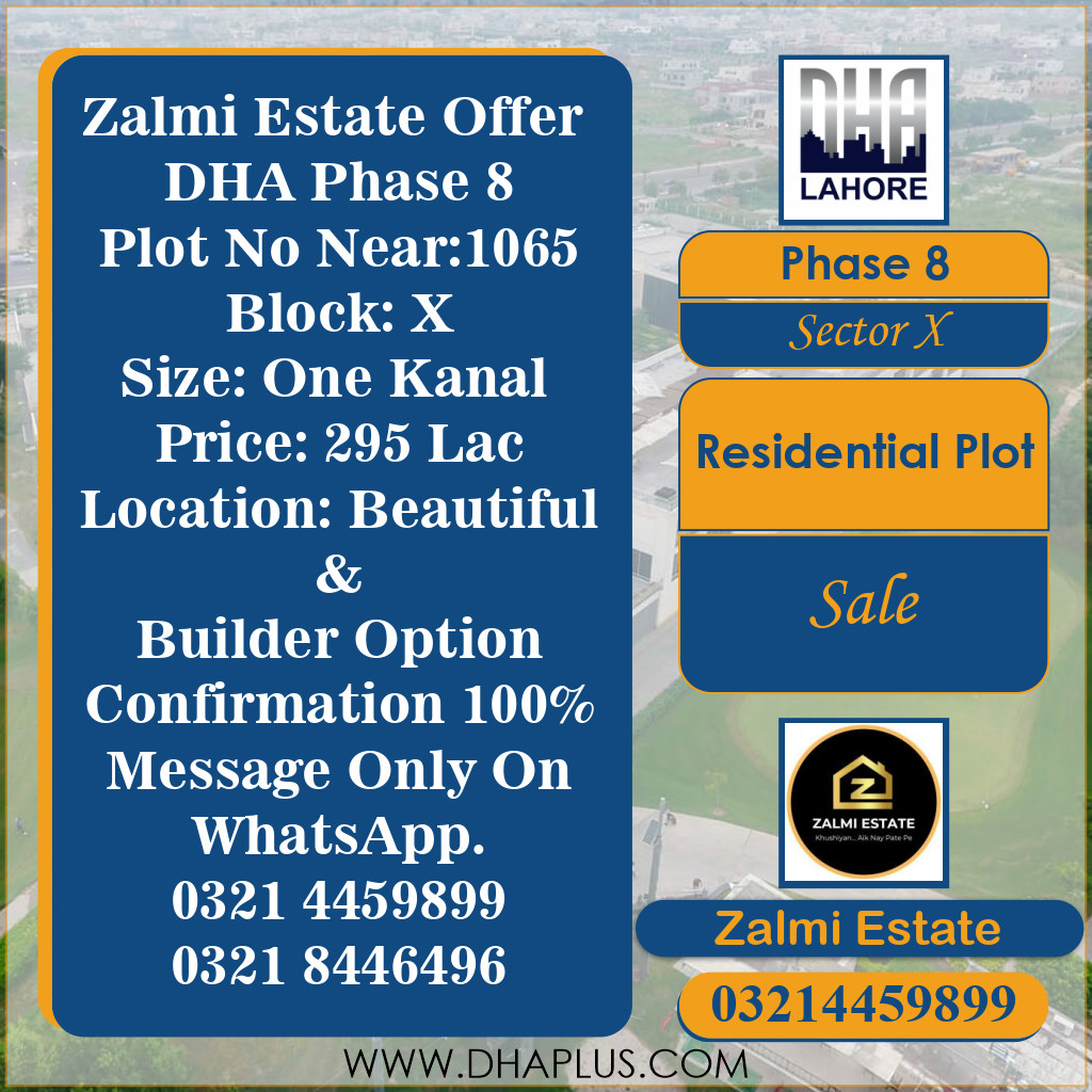 20 Marla Residential Plot for Sale in Sector X -  Phase 8, Lahore - (DP-40222)
