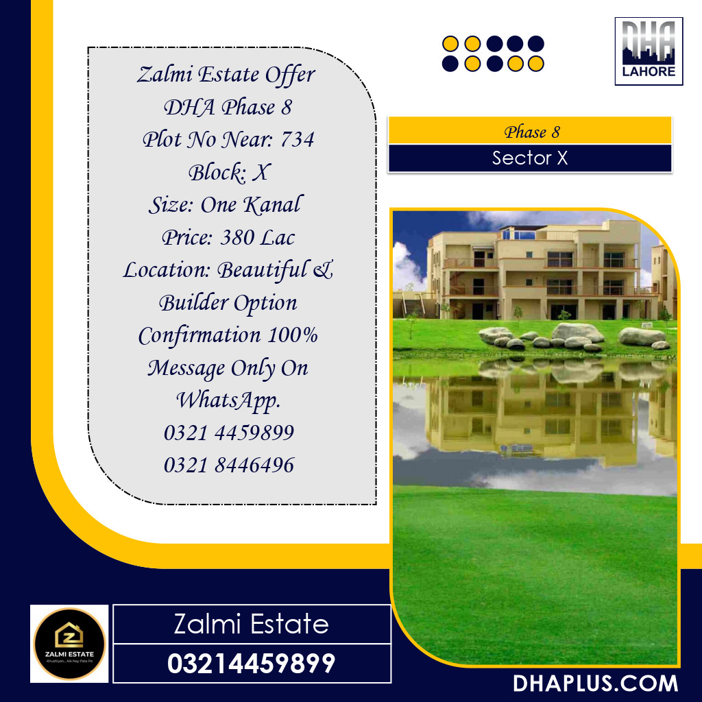 20 Marla Residential Plot for Sale in Sector X -  Phase 8, Lahore - (DP-40223)